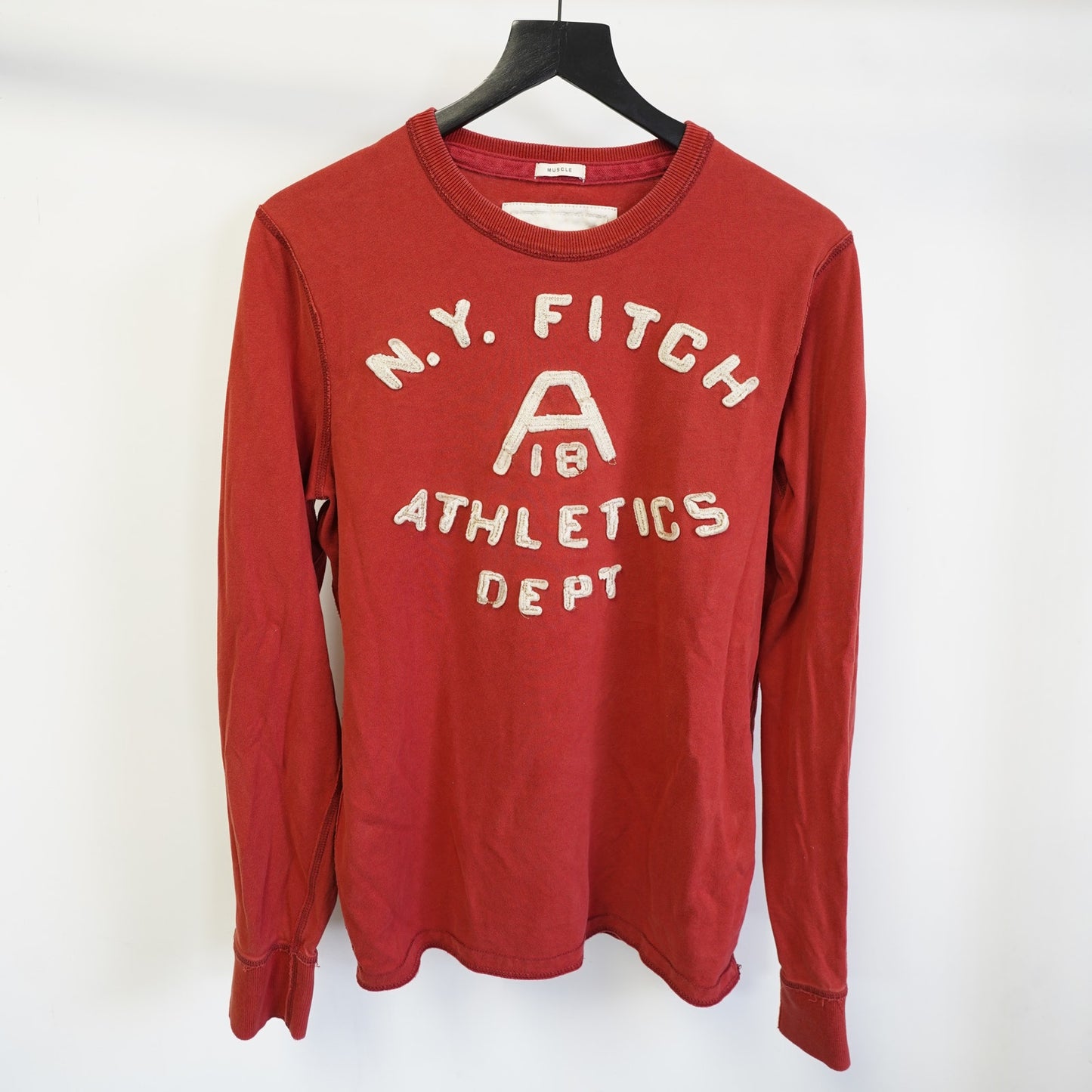 (L) Vintage Abercrombie & Fitch Y2K Longsleeve Muscle T-Shirt Men's L Red 2000s