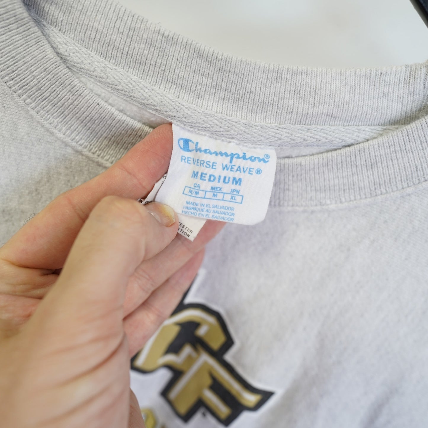 (M) UCF Knights Champion Reverse Weave Sweatshirt Men's M Heather Gray Retro