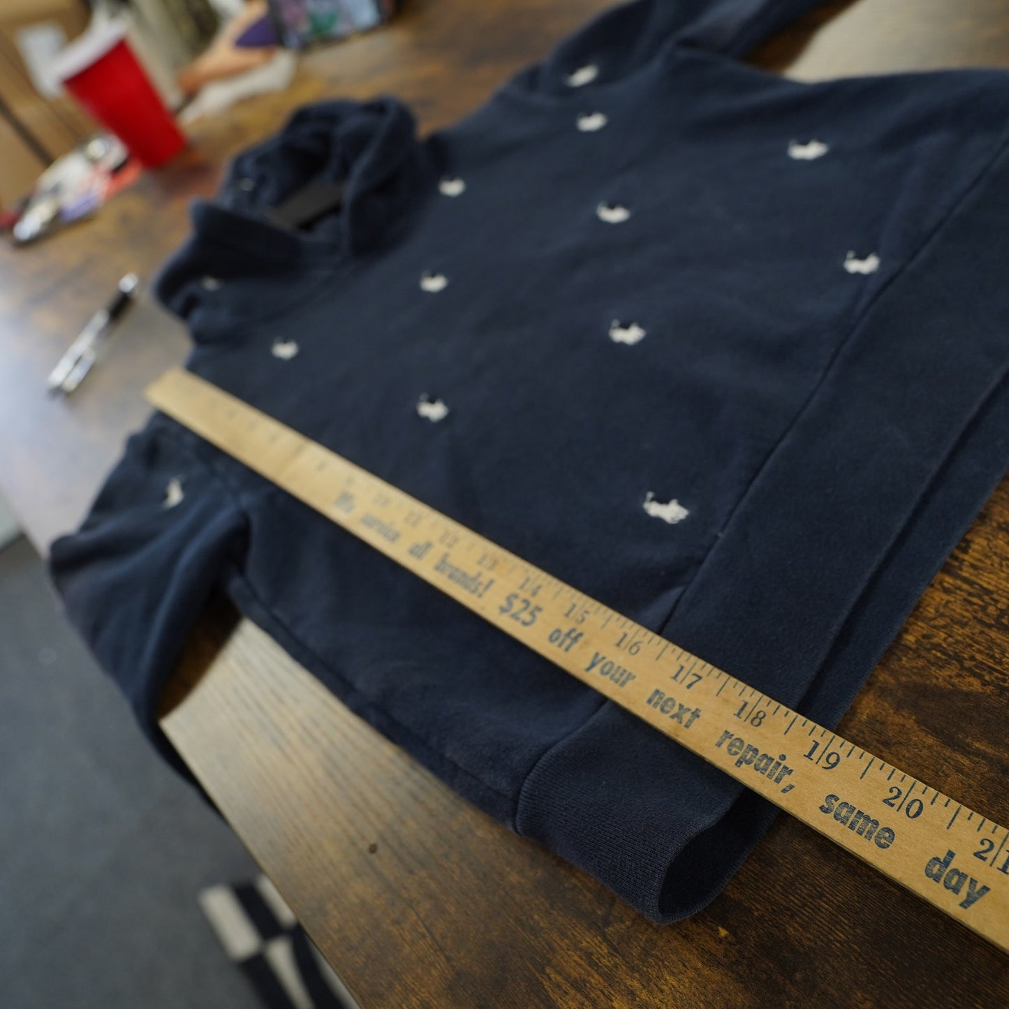 (Boys M) Vintage Polo Ralph Lauren Embroidered Horse Hoodie Boys M 10-12 Blue White