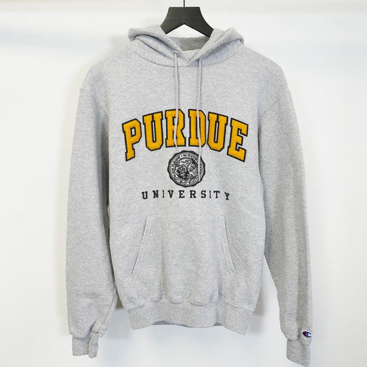 (S) Vintage Purdue University Boilermakers Embroidered Champion Hoodie Men's S Gray