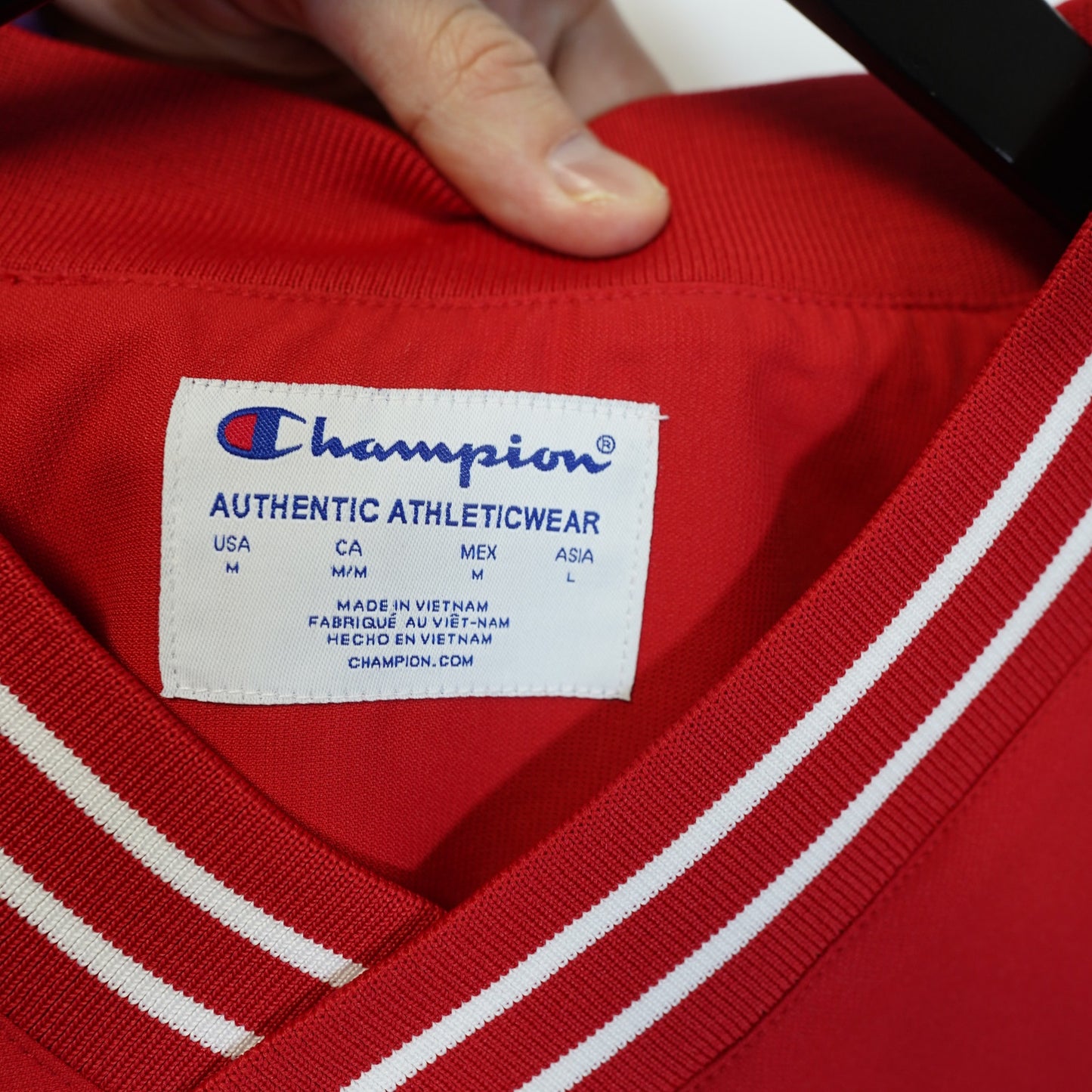 (M) Wisconsin Badgers Champion Embroidered Pullover Windbreaker Jacket Men's M Red