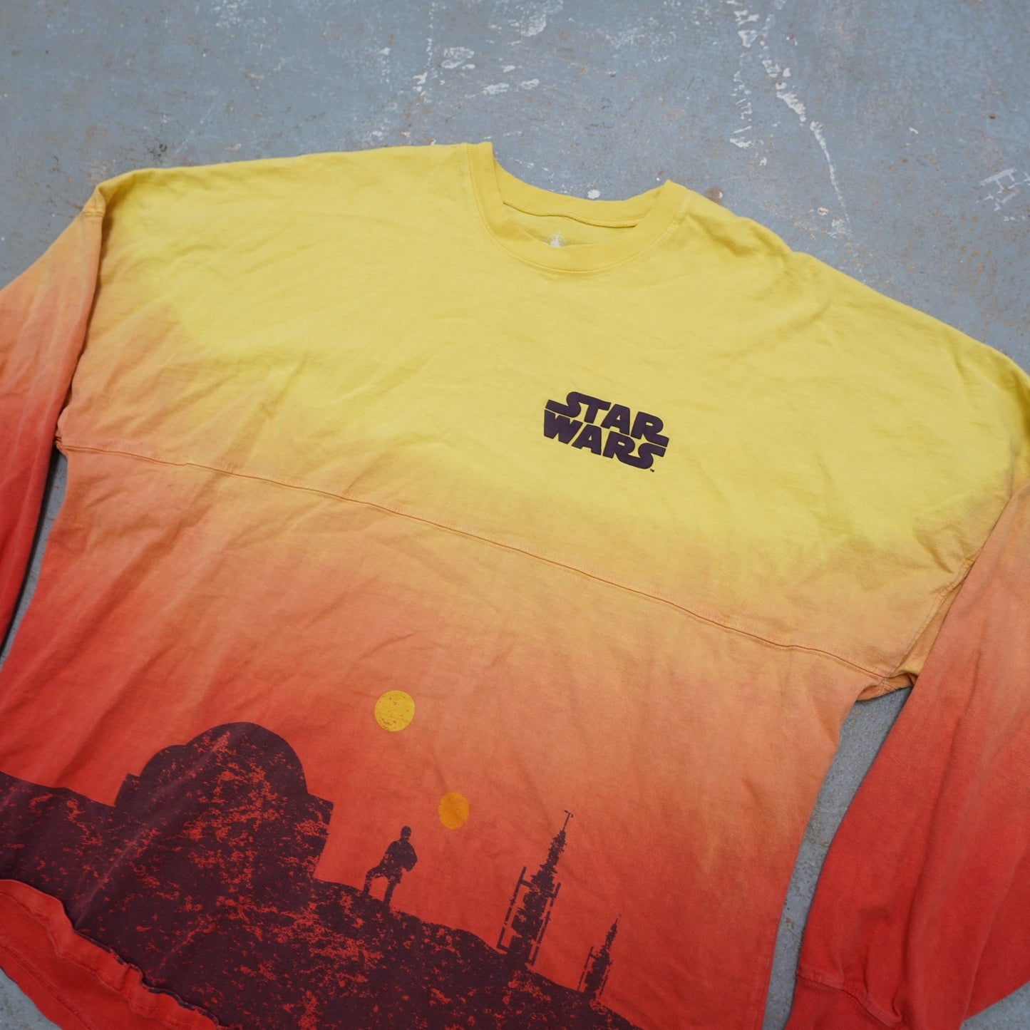 (XL) Disney Star Wars Tatooine Spirit Jersey Shirt Size XL AOP Long Sleeve Yellow