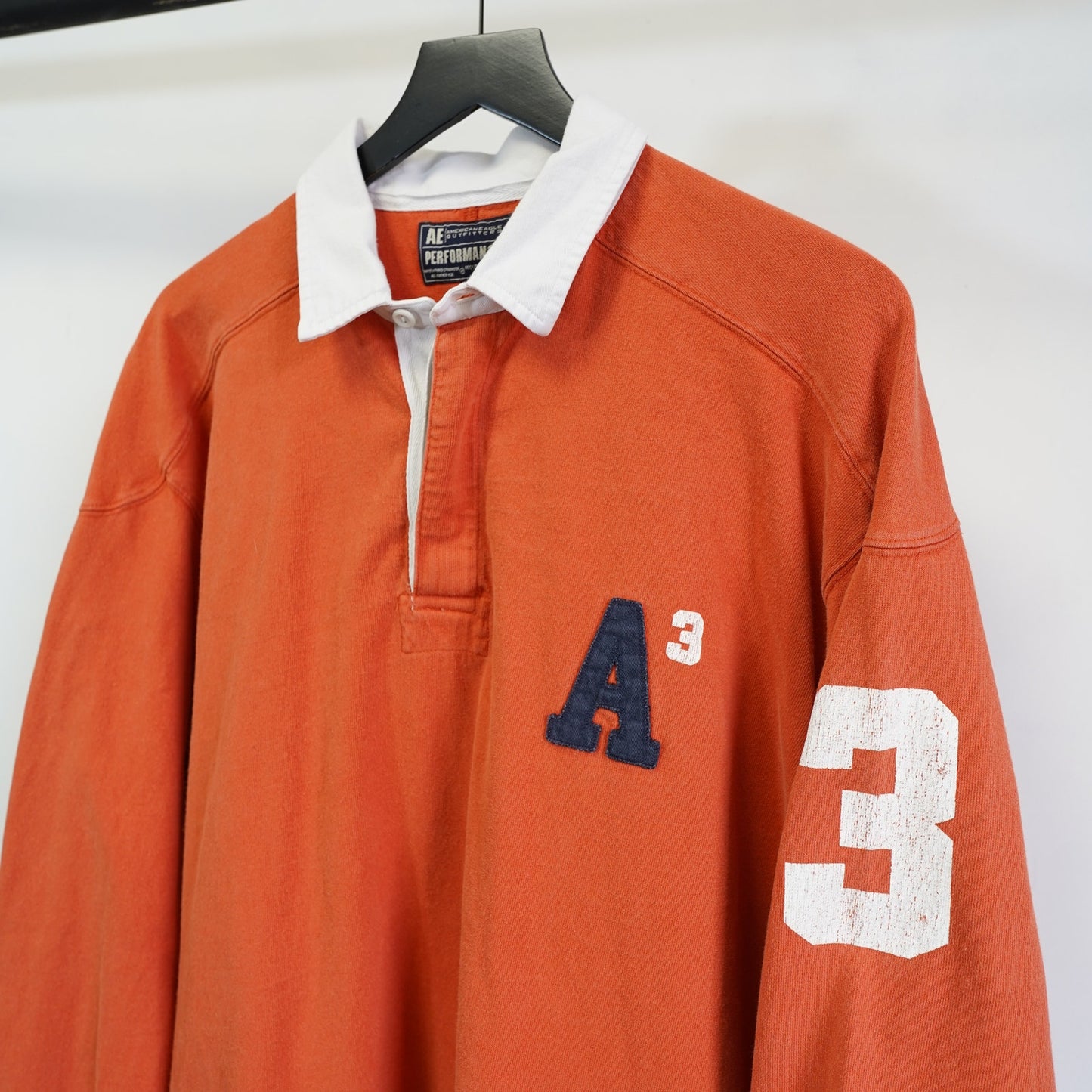 (XL) Vintage Abercrombie & Fitch Performance Rugby Polo Shirt Men's XL Orange Preppy