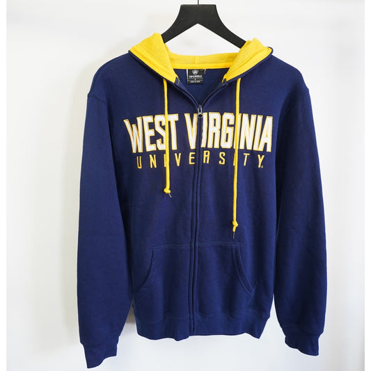 (S) West Virginia University Mountaineers Embroidered Hoodie Men's S Navy Blue
