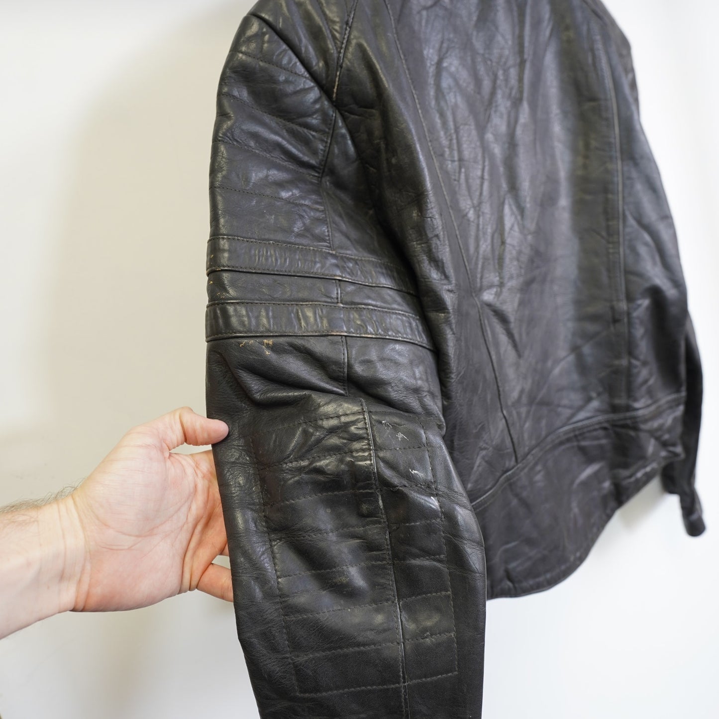 (M) True Vintage 60s Horse Leathers Motorcycle Leather Biker Jacket Men's M Sz. 52
