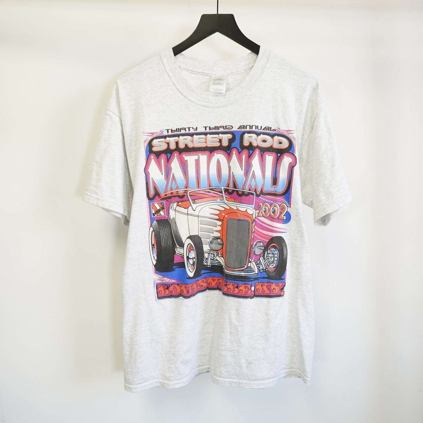 (L) Vintage Street Hot Rod Nationals Racing T-Shirt Men's L 2000s Gildan Gray Y2K