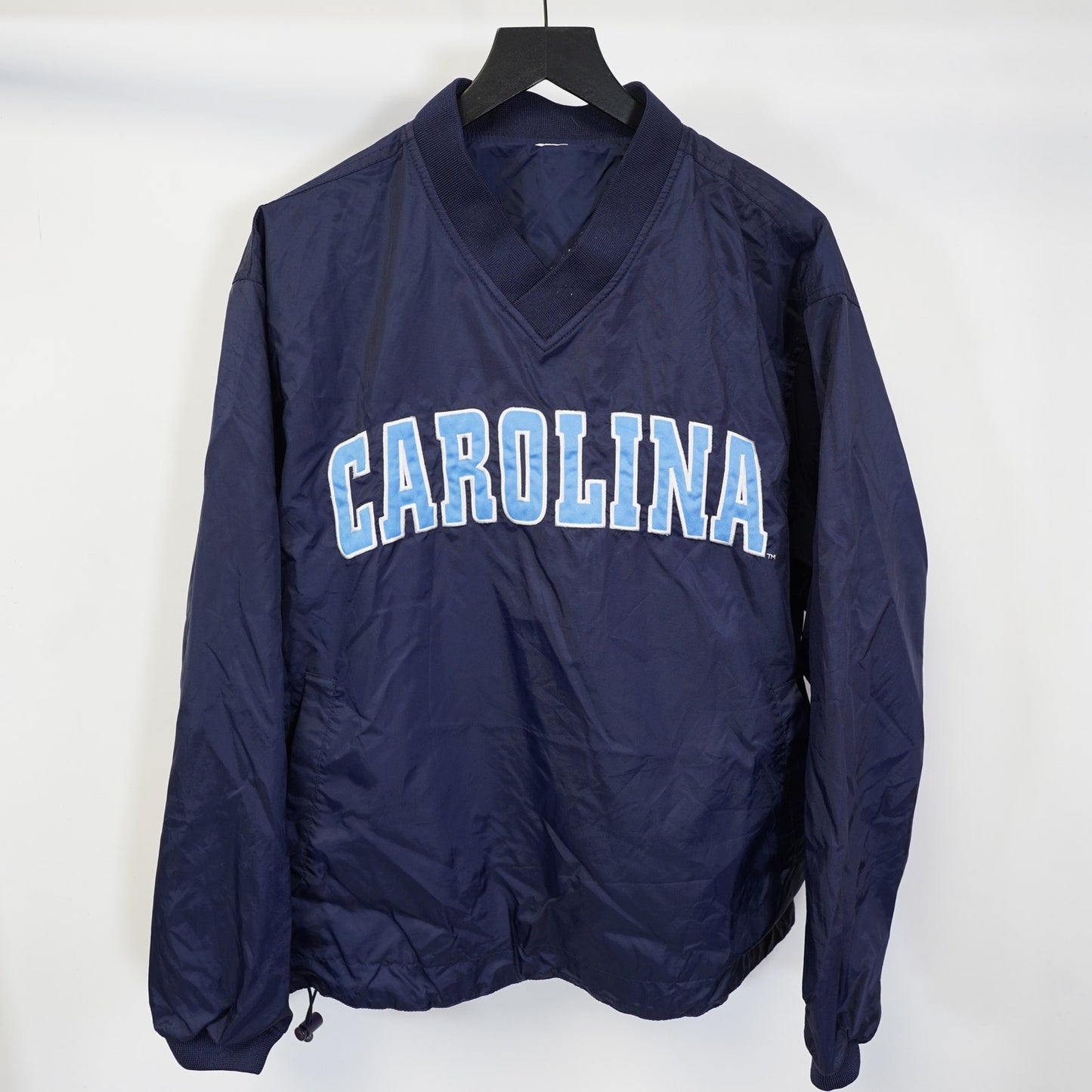 (M) Vintage Carolina Tar Heels Embroidered Pullover Windbreaker Men's M Blue Sewn