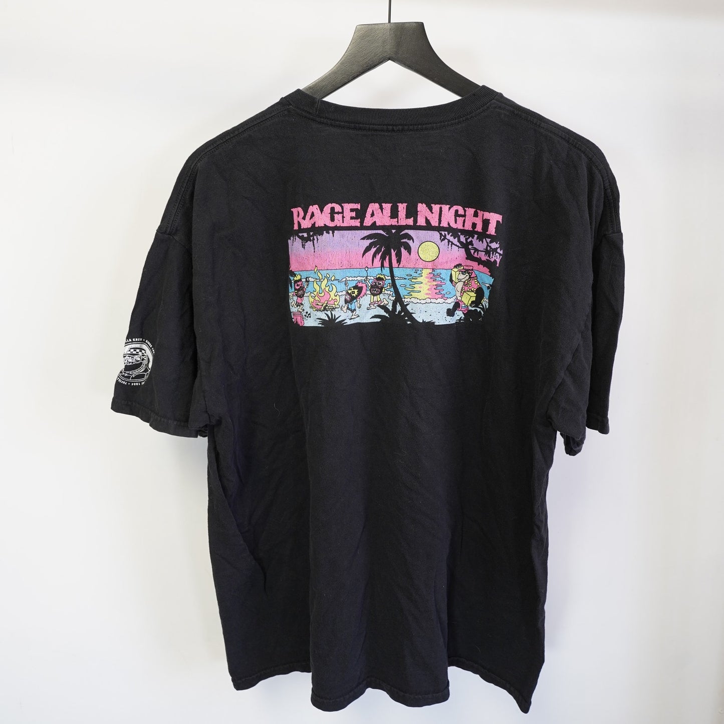 (XL) Thrilla Krew Y2K Surf All Day T-Shirt Men's XL Black SKate Neon Retro 2000s