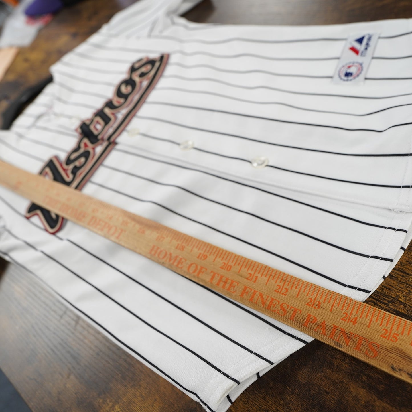 (Boys M) Vintage Houston Astros Sewn Majestic Willy Taveras Pinstripe Jersey Boys M White