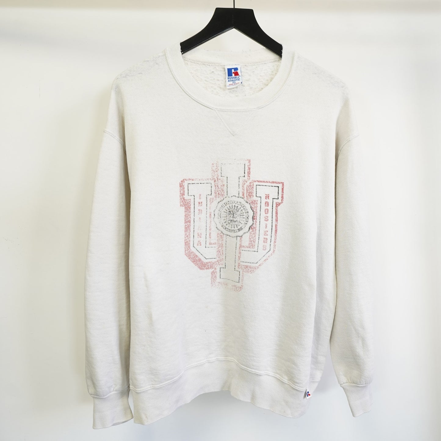 (XL) University of Indiana Hoosiers 90s Russell Athletic Sweatshirt Men's XL White