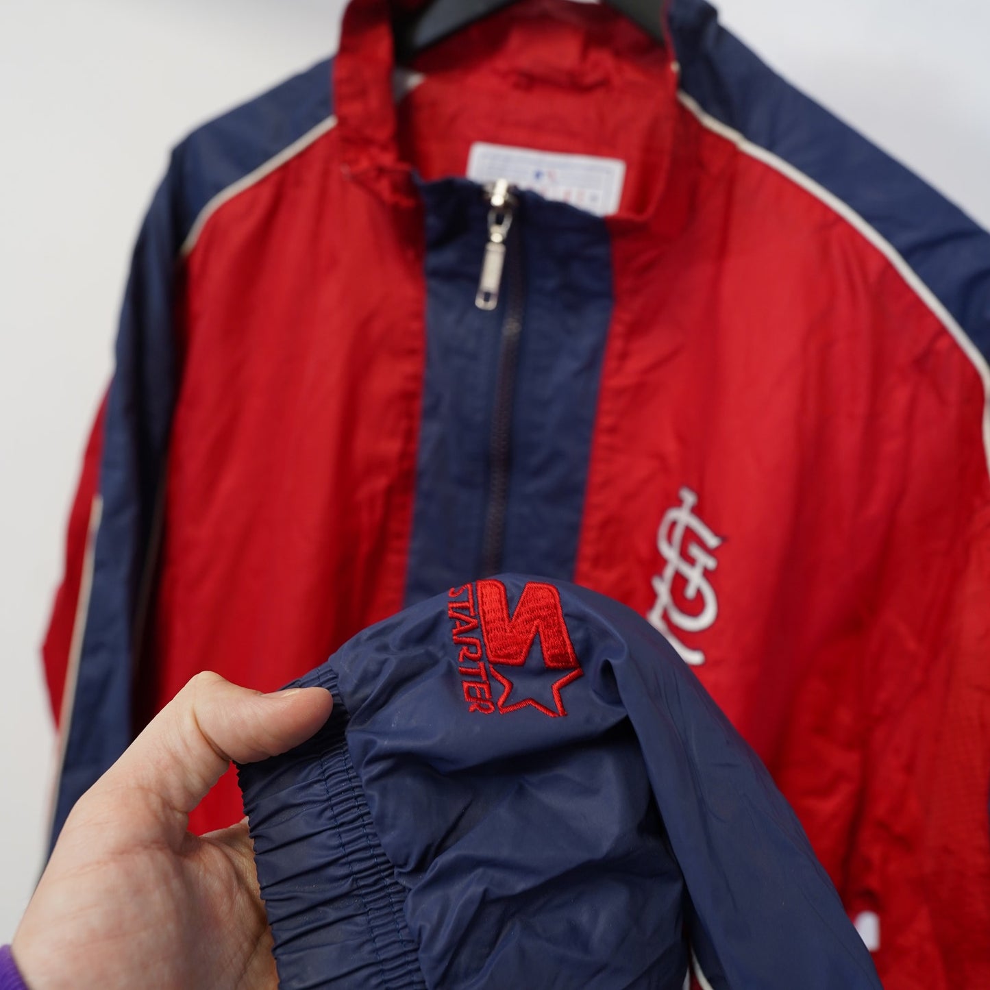 (XL) Vintage Starter St. Louis Cardinals Baseball Windbreaker Men's XL 90s Red Sewn