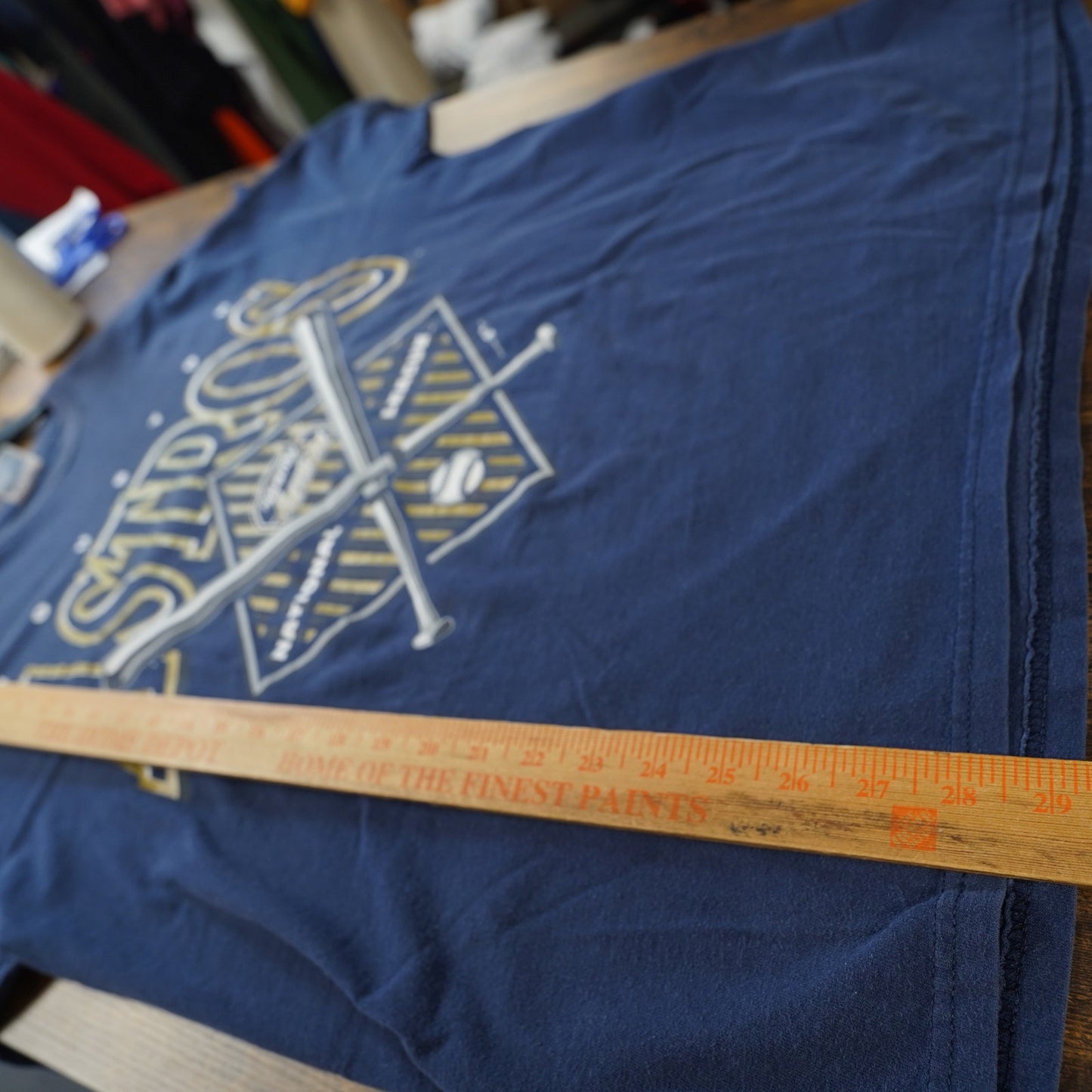 (XL) Vintage Houston Astros 90s Hanes T-Shirt Men's XL Navy Gold Single Stitch MLB