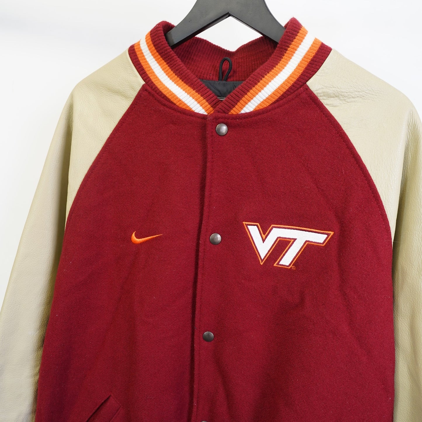 (XXL) Vintage Virginia Tech Hokies Nike Varsity Letterman Jacket Men's XXL Red 90s