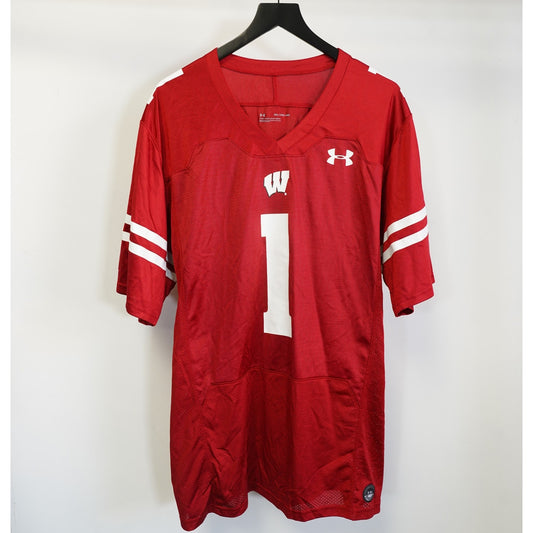 (XXL) Wisconsin Badgers Under Armour Premier Football Jersey Men's XXL Red Authentic