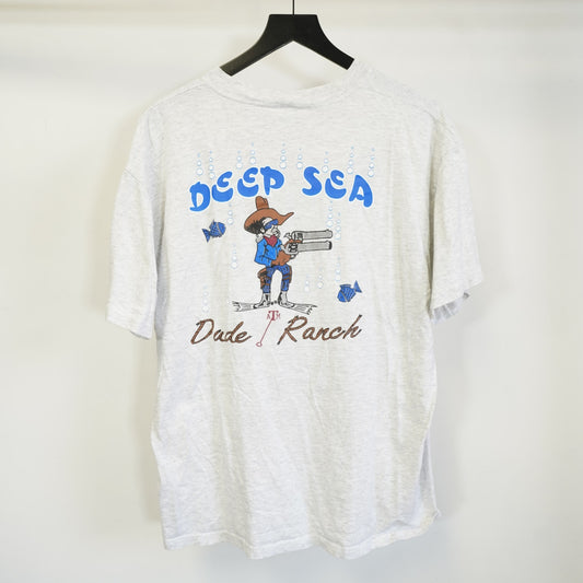 (L) Vintage Texas A&M Aggies Russell Athletic Fish Camp T-Shirt Men's L 90s Gray