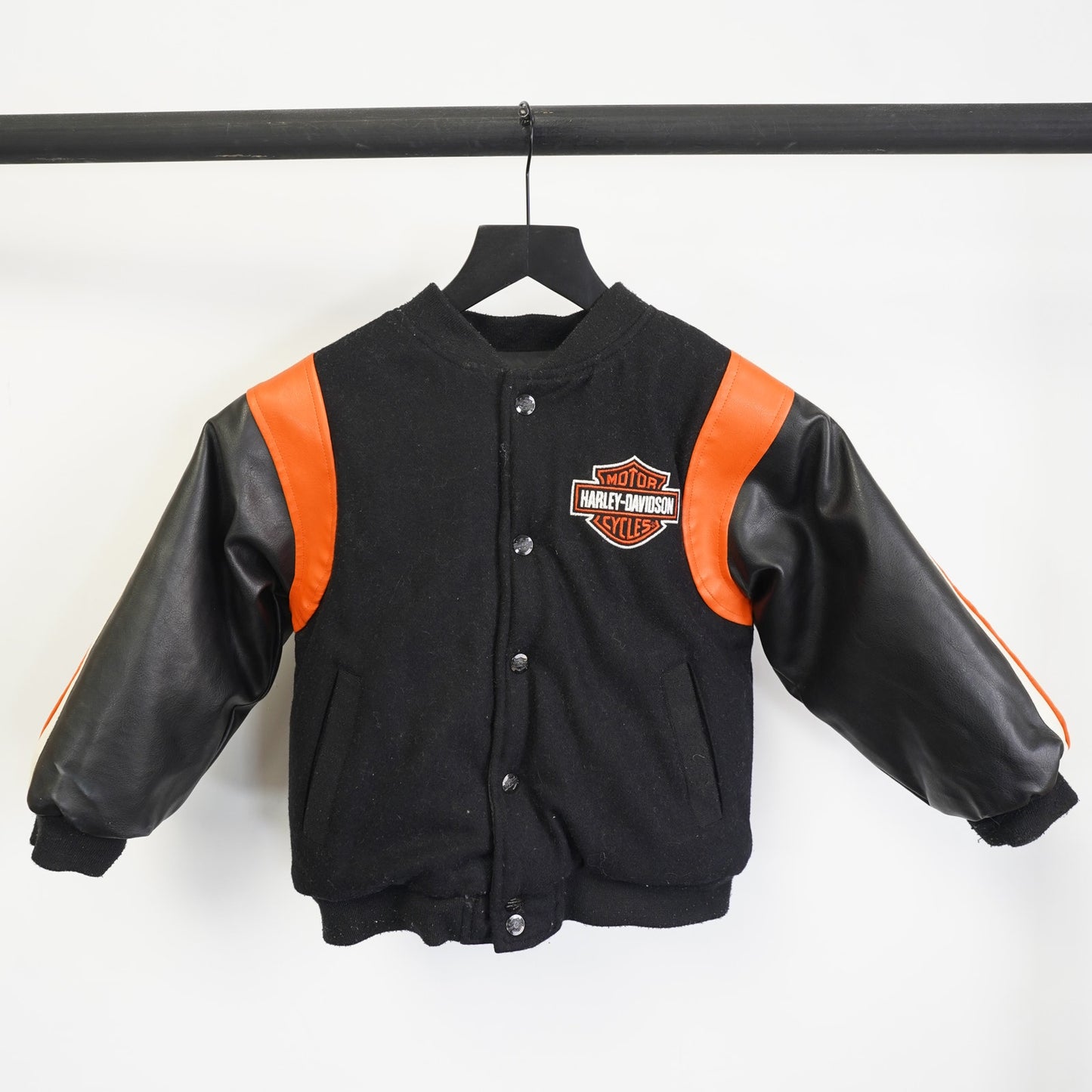(Kids Sz. 6) Harley Davidson Reversible Motorcycle Biker Jacket Boys Size 6 Leather Puffer