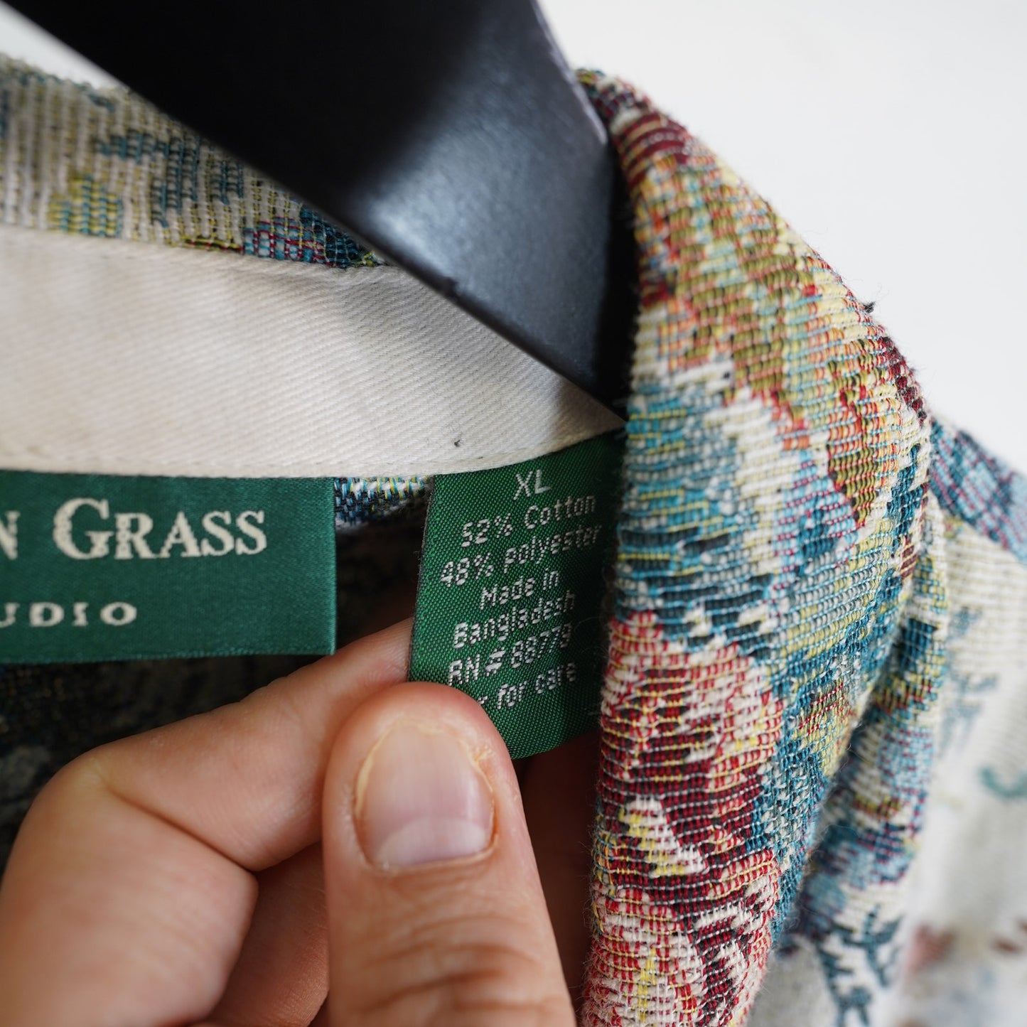 (Women's XL) Vintage Lemon Grass Studio Floral Tapestry Jacket Women's XL Tan Cottage Coat