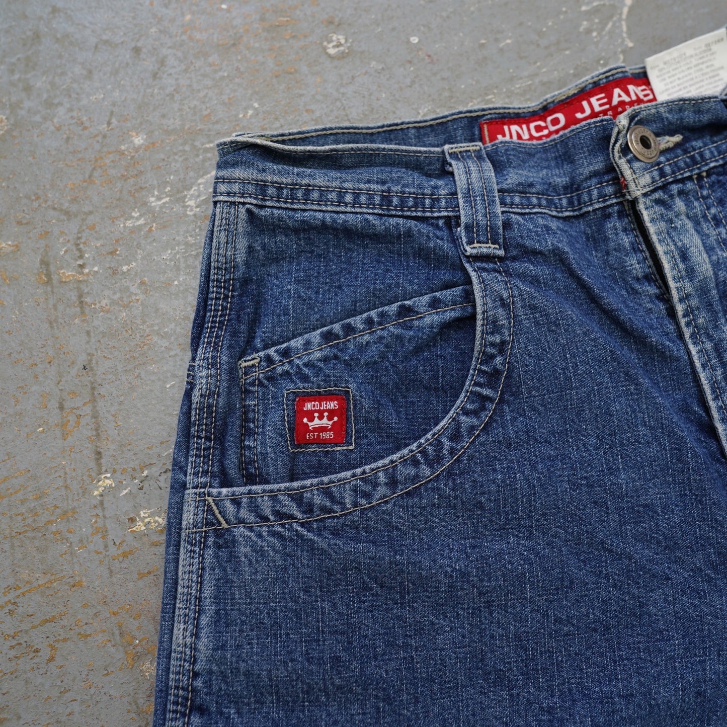 (Sz. 30) Vintage Y2K Jnco Baggy Carpenter Denim Shorts Embroidered Men's Sz 30 Skate 2000
