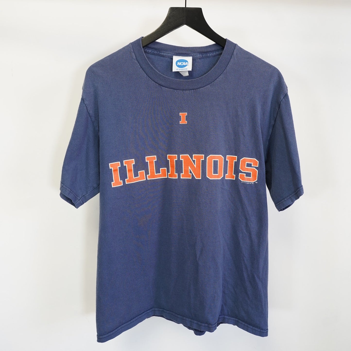 (L) Vintage Illinois Illini NCAA T-Shirt Men's L Navy Blue Orange 2000s Y2K