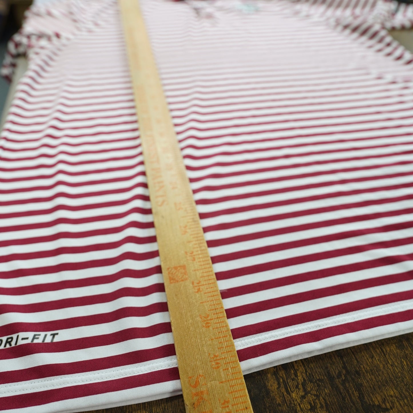 (L) Mississippi State Bulldogs Nike Golf Striped Polo Shirt Men's L DriFit Red White