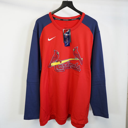 (XXL) New w/Tags St. Louis Cardinals Nike Authentic Pregame Performance Sweatshirt Men's XXL Red