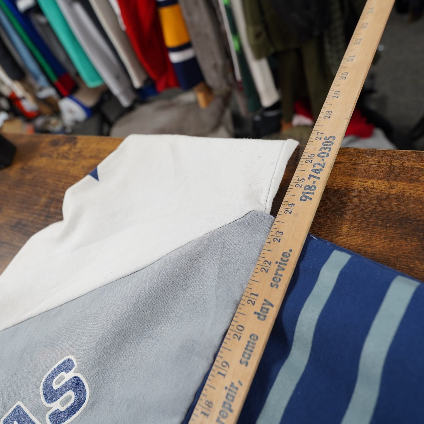 (L) Vintage Dallas Cowboys 1980s All Over Print Sweatshirt Men's L-XL Blue Retro NFL