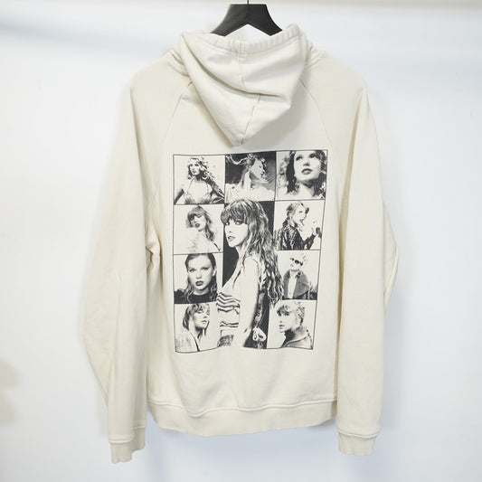 (Women's S) Taylor Swift The Eras Tour Official Photo Collage Hoodie Womens S Cream Oversize