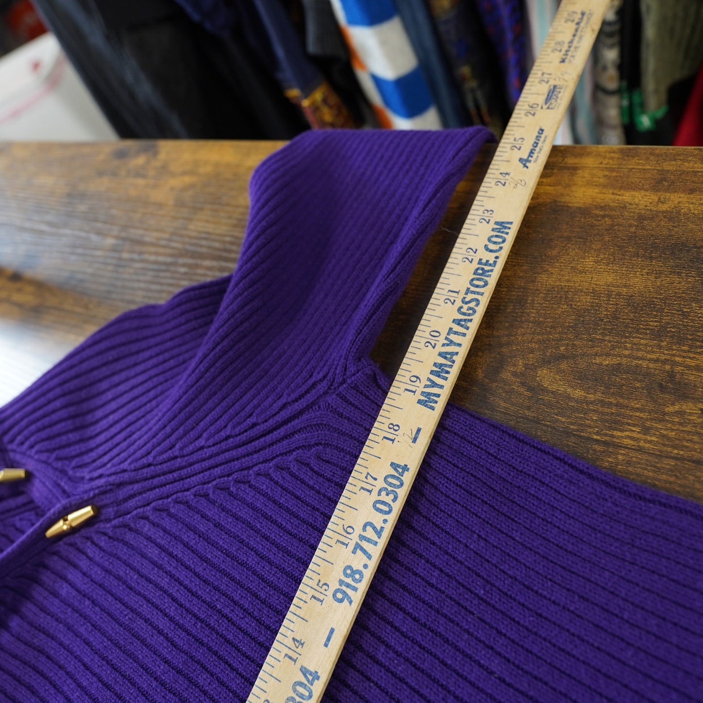 (Women's L) Lauren Ralph Lauren Purple Knit Turtleneck Sweater Women's Large Ribbed