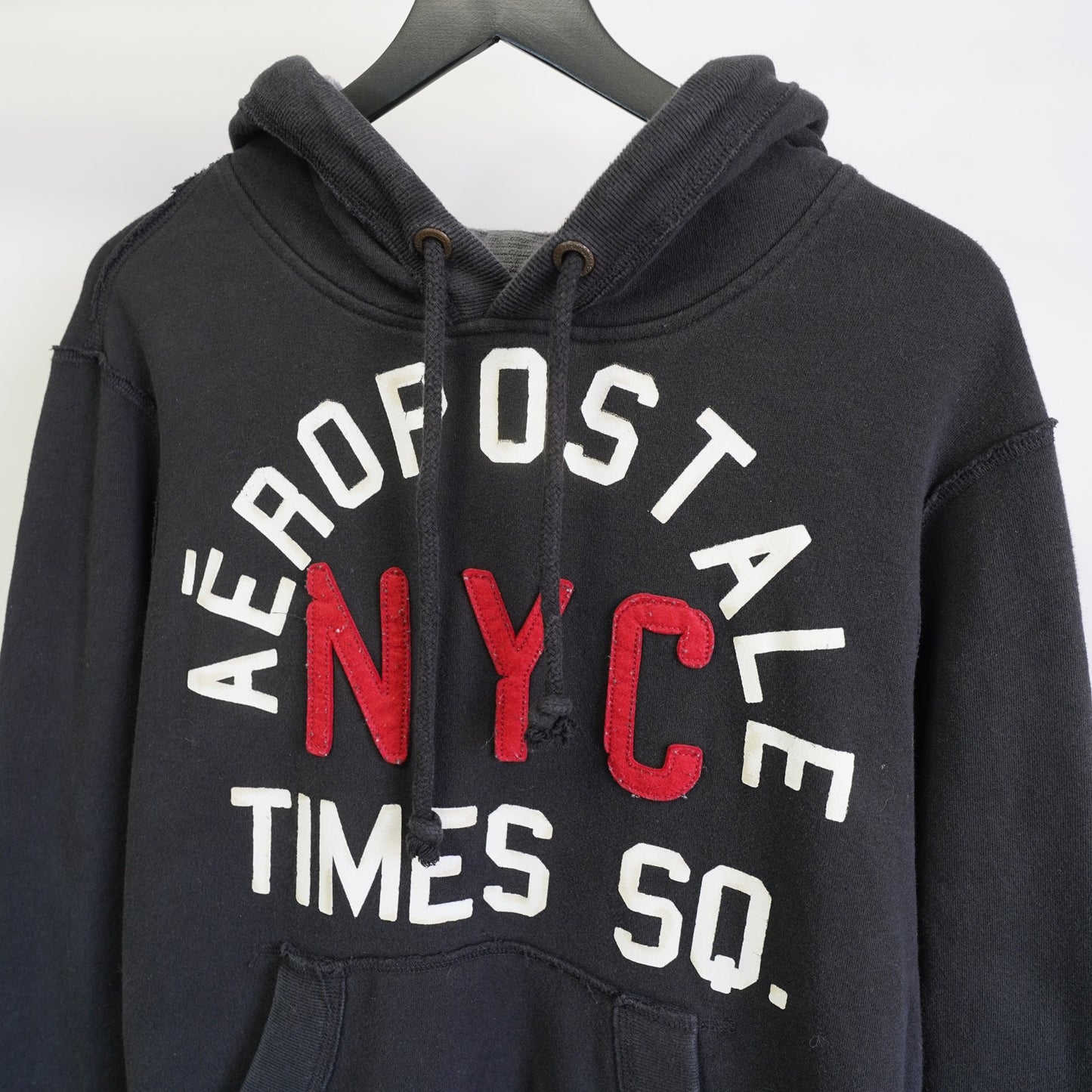 (L) Vintage Aeropostale Y2K New York All Over Print Hoodie Men's L Black NYC 2000s