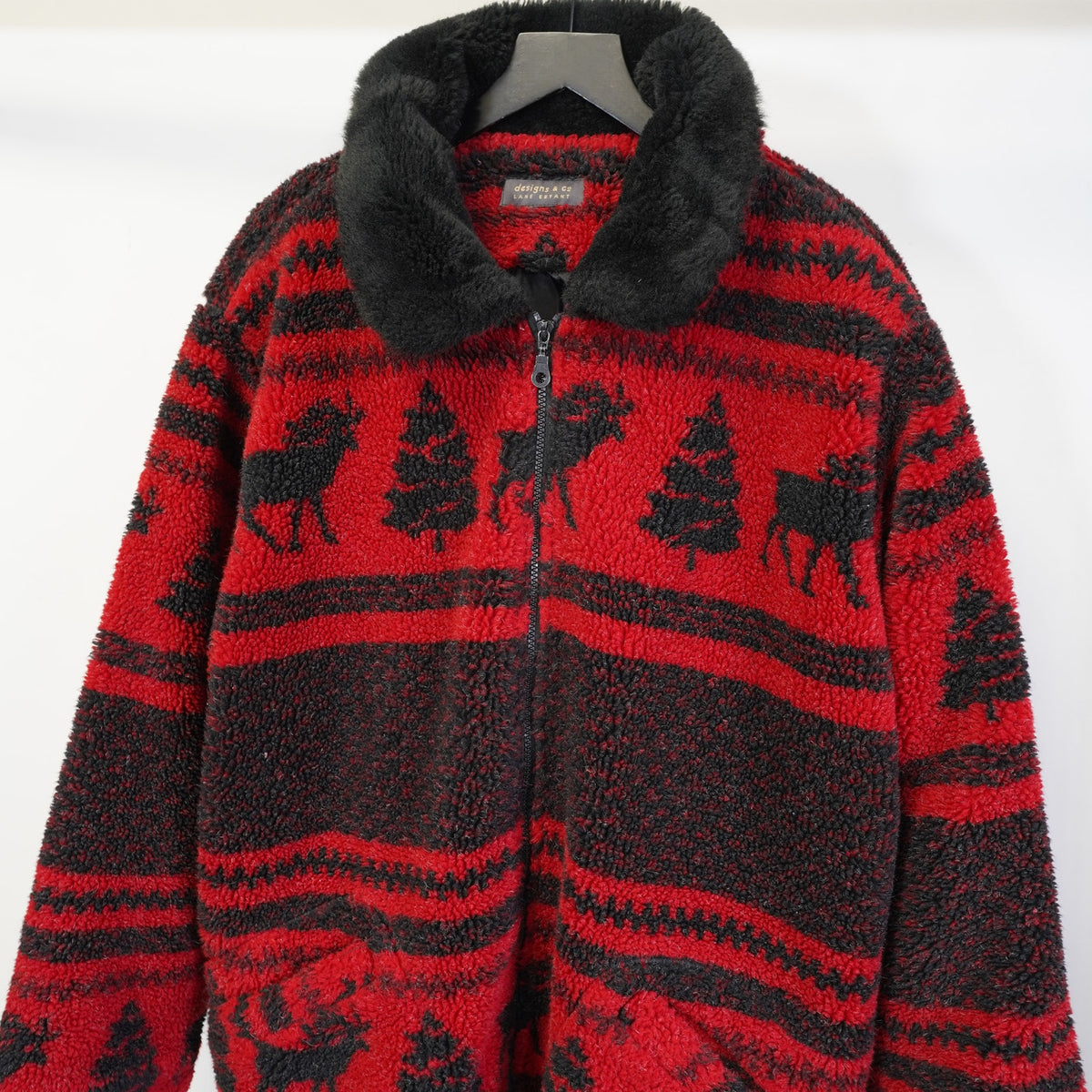 (Women's XXL) Lane Bryant Northwestern Heavy Fleece Jacket Coat Women's XXL Red Black Moose