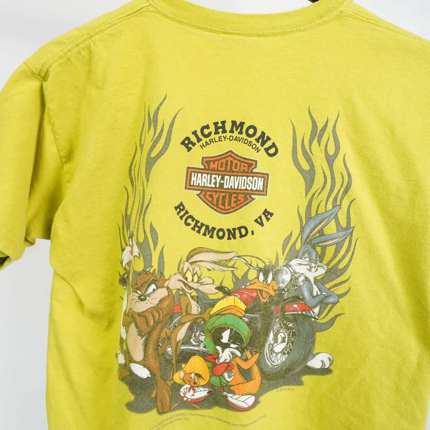 (Kids L) Vintage Looney Tunes Marvin the Martian Harley Davidson T-Shirt Youth L Kids