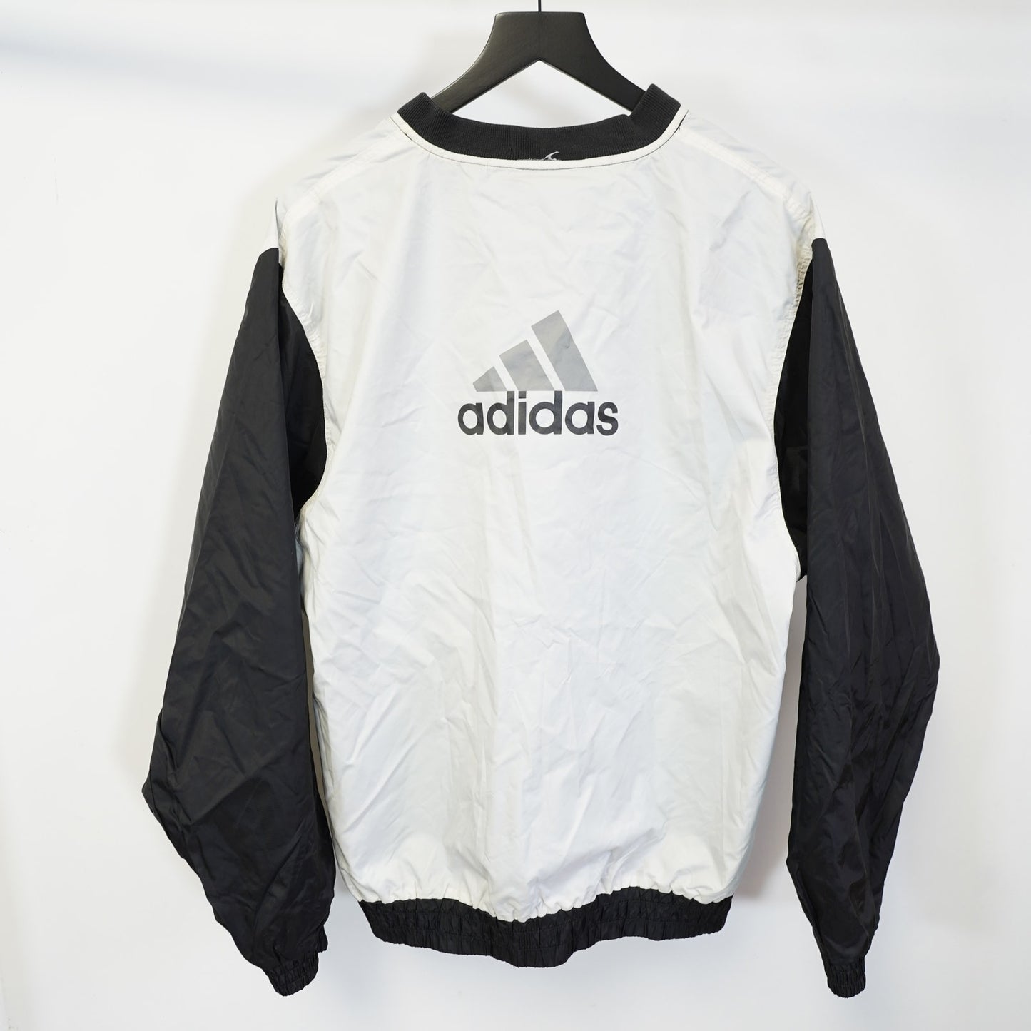 (M) Vintage Adidas Reversible Y2K Pullover Windbreaker Jacket Men's M Black White