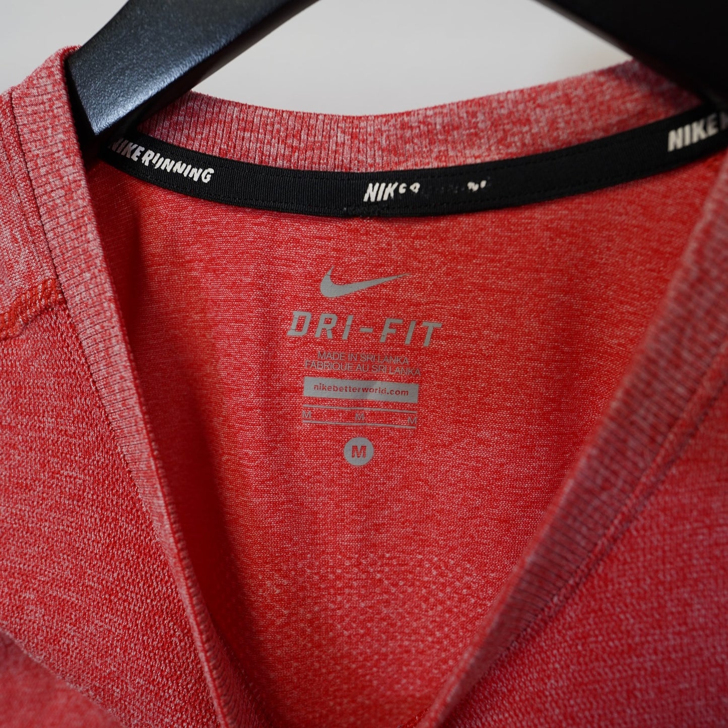(M) Nike Running Dri-FIT Running T-Shirt Men's M Bright Crimson Breathable
