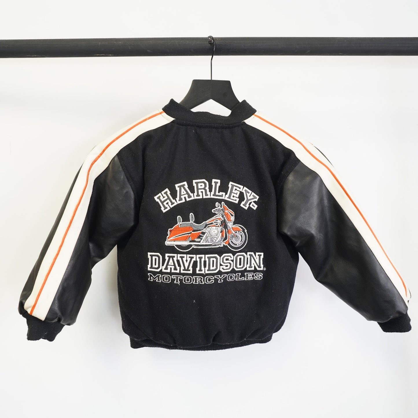 (Kids Sz. 6) Harley Davidson Reversible Motorcycle Biker Jacket Boys Size 6 Leather Puffer