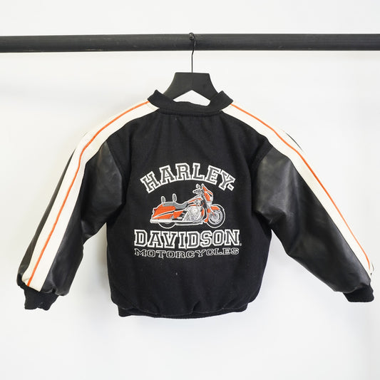 (Kids Sz. 6) Harley Davidson Reversible Motorcycle Biker Jacket Boys Size 6 Leather Puffer