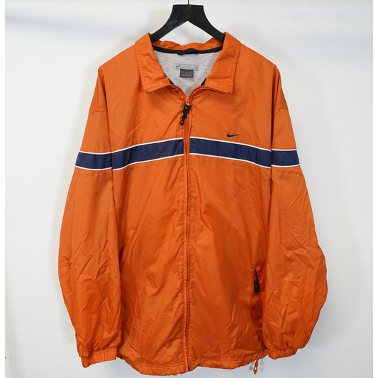 (XXL) Vintage Orange Nike 2000s Windbreaker Men's XXL Cotton Lined 2000s Running