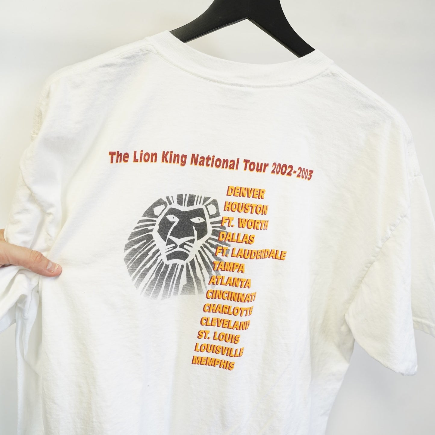 (XL) Disney The Lion King Broadway Show 2000s Promo Play T-Shirt Men's XL White Vtg