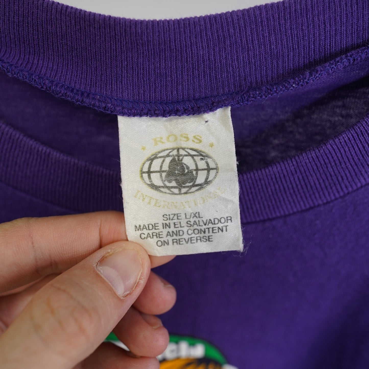(XL) Vintage Garfield 90s Single Stitch Cartoon Hip Hop T-Shirt Men's XL Purple