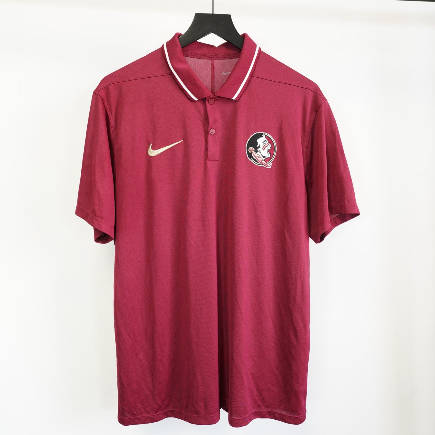 (L) Vintage Florida State Seminoles Nike Dri-Fit Polo Shirt Men's L Red FSU
