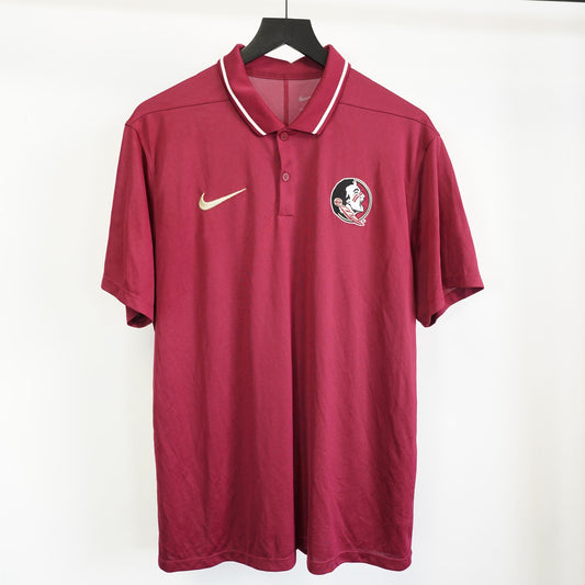 (L) Vintage Florida State Seminoles Nike Dri-Fit Polo Shirt Men's L Red FSU