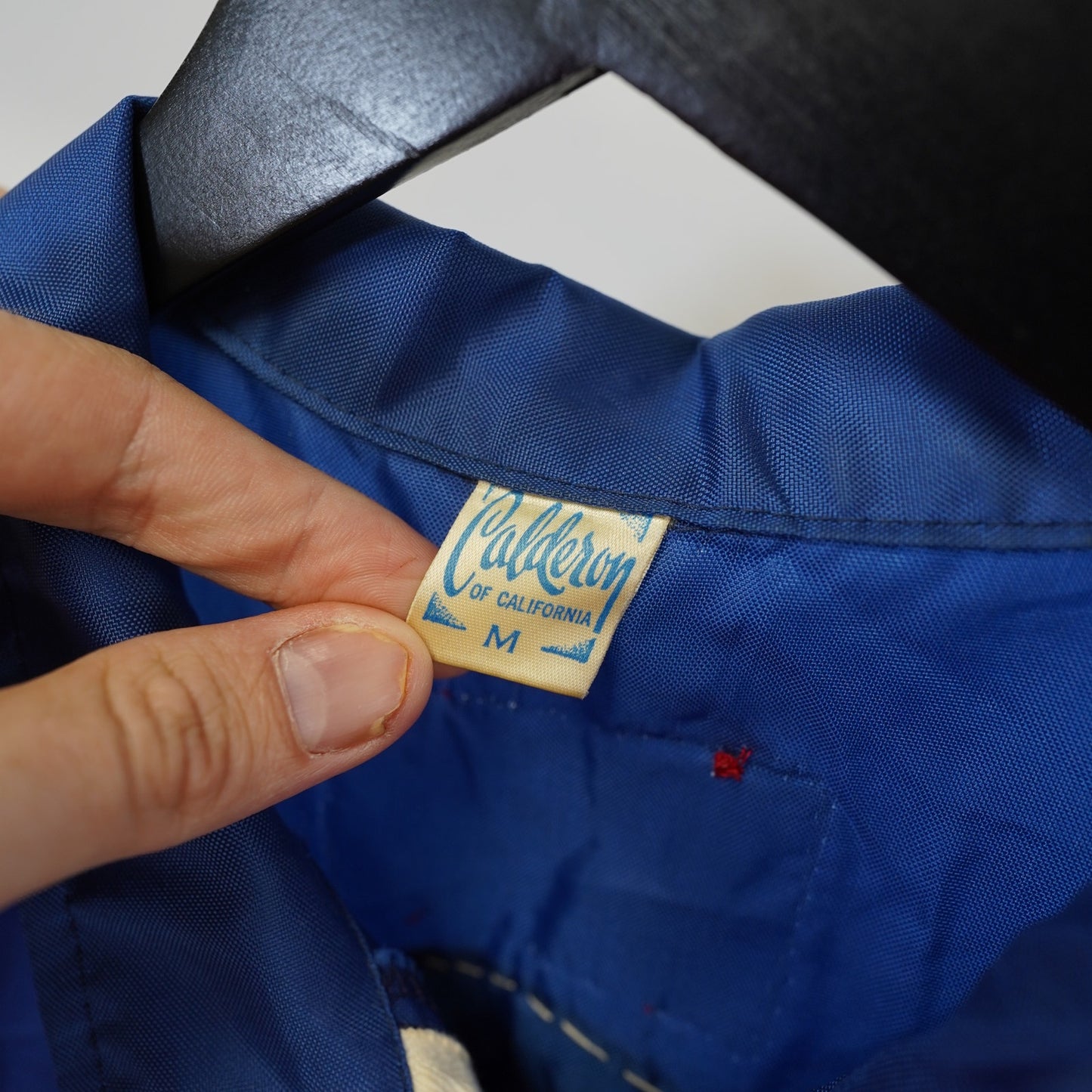 (M) True Vintage NHRA Drag Racing Beer Patchwork Motorcycle Jacket Men's M Blue 70s