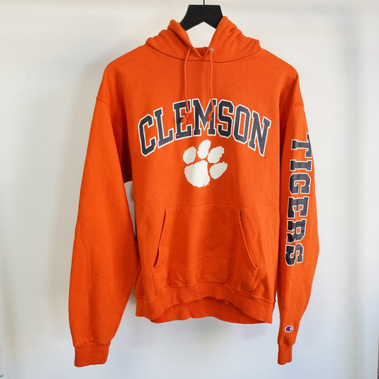 (M) Champion University of Clemson Tigers Orange Hoodie Men's M Jacket