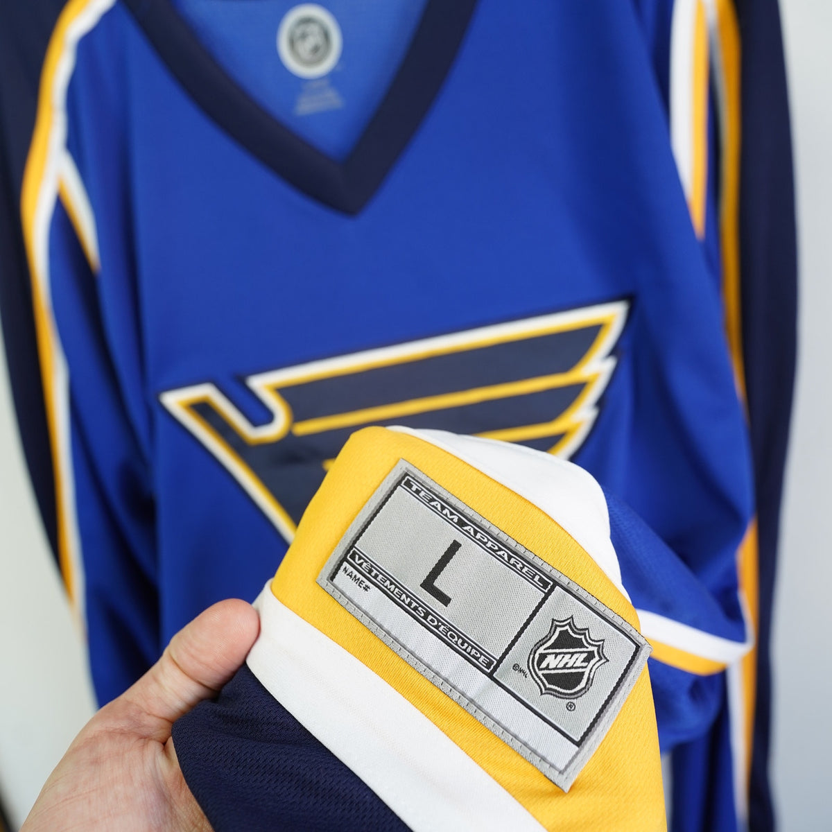 (L) Retro St. Louis Blue Embroidered NHL Hockey Jersey Sewn Men's L-XXL Blue