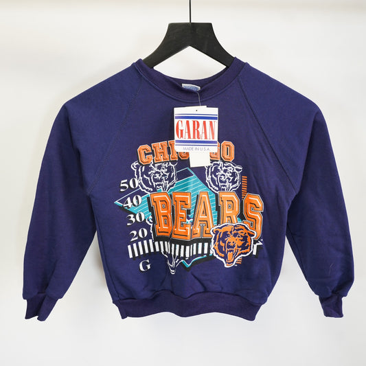 (Kids L 7) Vintage Chicago Bears Crewneck Sweatshirt Youth Sz. L Kids 7 Blue New 90s Retro