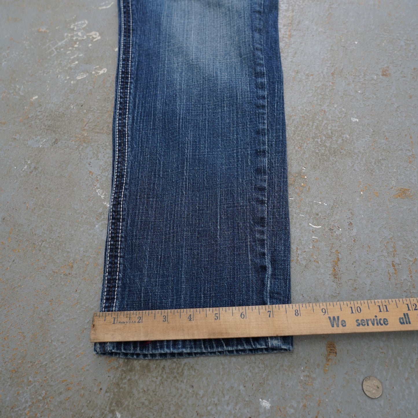 (36x30) Vintage Harley Davidson Straight Leg Biker Blue Jeans Men's 36x30 Denim Y2K 2000