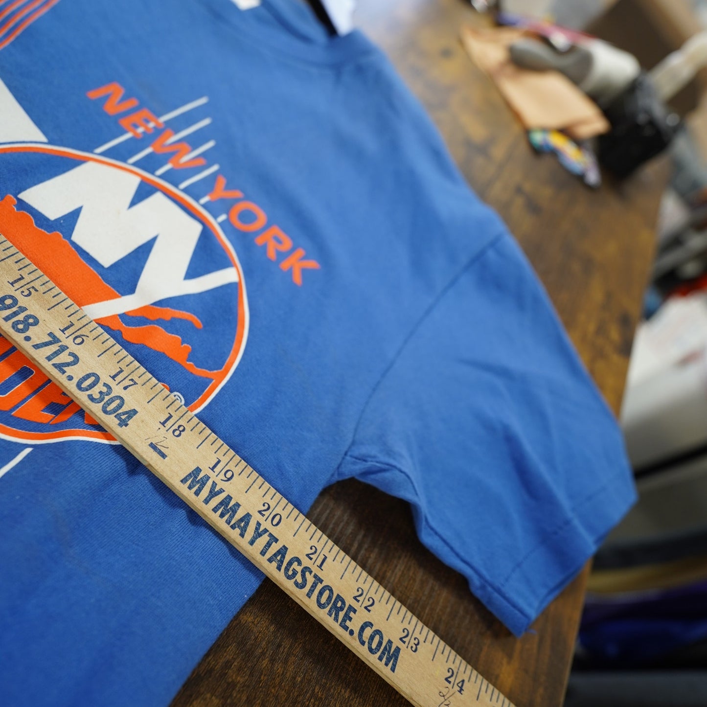 (L) Vintage New York Islanders 90s Single Stitch Hockey T-Shirt Men's L Blue Retro