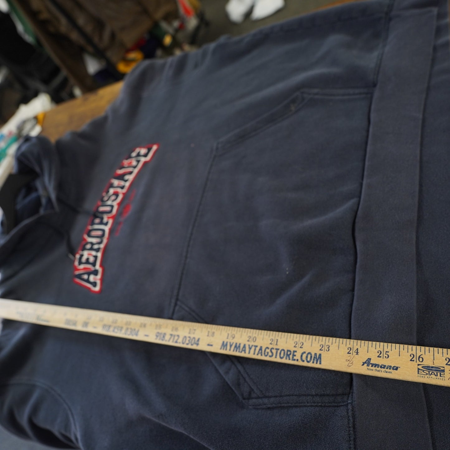 (XXL) Vintage Aeropostale Embroidered Hoodie Men's XXL Blue Y2K 2000s