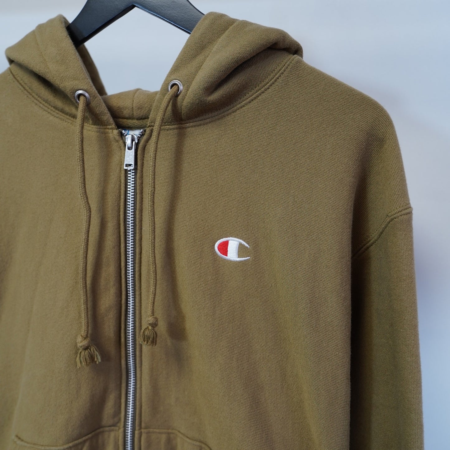 (M) Champion Reverse Weave Full Zip Hoodie Men's M Olive Green Jacket