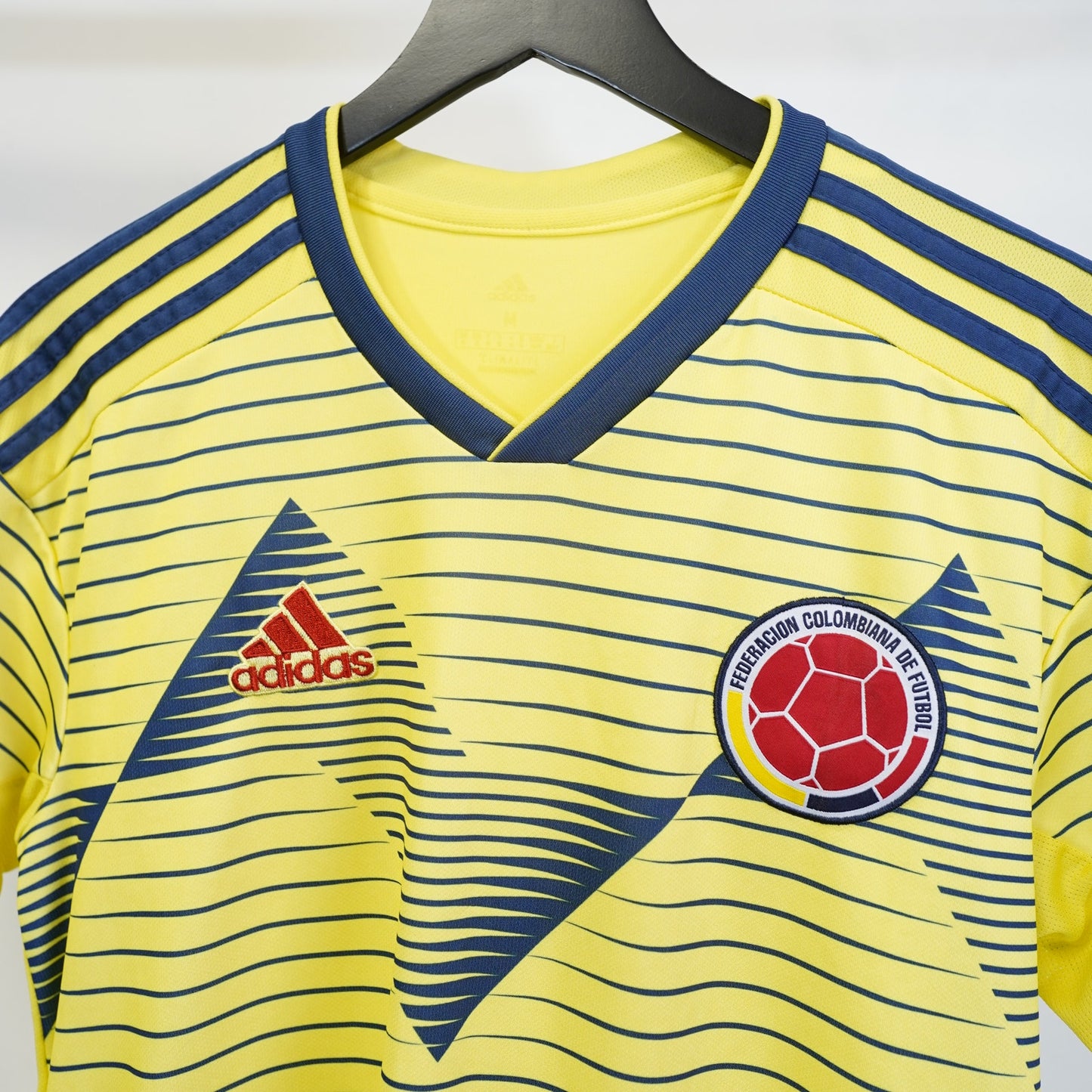 (M) Vintage Adidas Colombia 2019 Home Soccer Jersey Men's M Yellow Futbol Blokecore