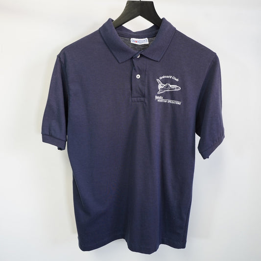 (S) Vintage 1980s Nasa Onboard Club Space Shuttle Embroidered Polo Shirt Men's S Blue